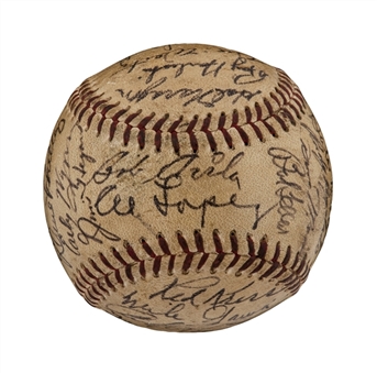 1954 American League Champions Cleveland Indians Team Signed A.L. Baseball- 32 Signatures Incl Newhouser, Lemon, Wynn, Feller (JSA)
